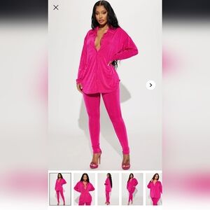 Don't Stop Slinky Legging Set - Fuchsia - Valentine's Day Set